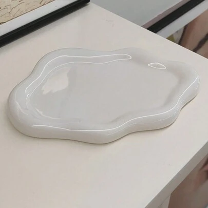 Khay sứ hình đám mây bất đối xứng 7.68*5.32 inch (2 chiếc/1 chiếc), khay đựng trang sức phong cách Bắc Âu, đĩa trang trí bộ sưu tập trang sức, khay trưng bày trang sức, quà tặng cho nữ, trang trí nhà cửa, trang trí phòng ngủ.