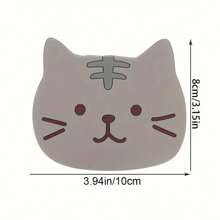 1pc, Cute Cat Silicone Coasters, Assorted Fun Designs, Heat Resistant, Non-Slip, Easy To Clean, Soft Table & Desk Mats, Perfect For Home And Office Use, Gift Idea - Multicolor - View 6