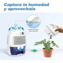 Mini Dehumidifier With Automatic Shut-Off 500ml, Deshumidificador Eléctrico Dh500a Blanco 100v/240v, Compacto y silencioso, portátil para entornos de alta humedad, oficina, cocina, hogar, sótano - Blanco - Ver 5