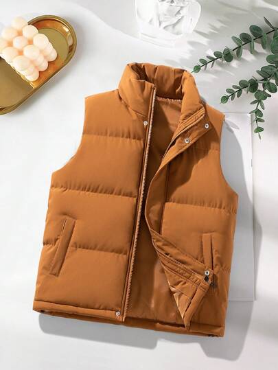 Couple's Warm Slim Fit Vest Sleeveless Jacket, Suitable For Casual Street Wear. Suggested Size: (Based On Your Usual Size) If You Are Overweight, Buy One Size Larger,