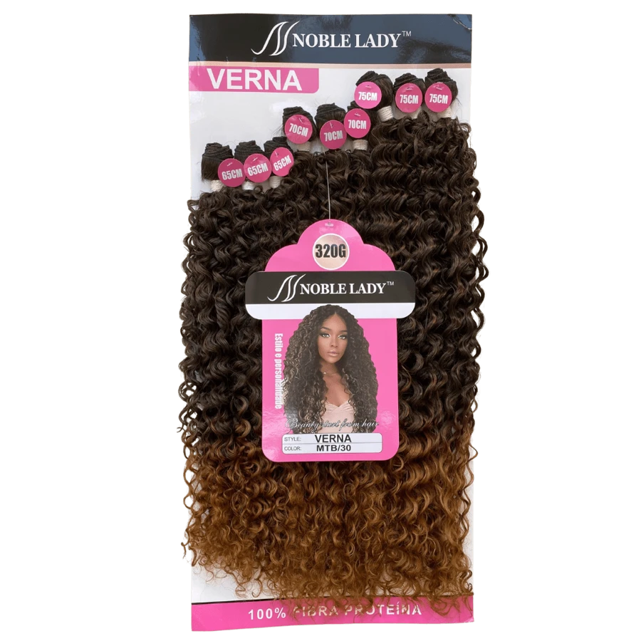 Curly Hair For Interlacing Verna Noble Lady Protein Fiber 75cm - 9 Screens - 320g - Beige Ombre - View 1