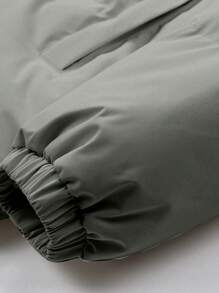 Men's Winter Outdoor Casual Loose Windproof Waterproof Cold-Resistant Warm Hooded Padded Jacket - Grey - View 7