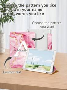 Ayotu 定制文字 iPad 保护壳，个性化皮套，适用于 iPad Air 4/5 10.9 英寸、iPad 第 10 代、iPad 9.7 英寸、Tab A7 Lite 8.7 英寸、Tab S7/S8 11 英寸，大理石底座定制字母保护壳，适合男朋友、女朋友、家人、朋友、祖父母、情侣、宠物爱好者，适合周年纪念日、生日、舞会、母亲节、父亲节，提升女性幸福感 - 彩色 - 查看 3