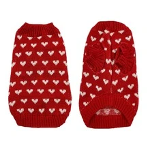 1 Stück roter Herz Hundepullover für Hunde/Katzen, Valentinstag rosa Hundepullover, kuschelige gestrickte Hundepullover für kleine bis mittlere Hunde, süßer Welpen-Katzen-Hunde-Pullover mit Liebesmuster, perfektes Geschenk zum Feiern von Liebe, Geburtstag & Neujahr