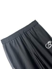 Pantalones de pierna recta y pierna ancha de moda para hombres, pantalones largos holgados con estampado de letras y diseño de parche personalizado para uso en exteriores