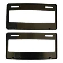 Juego Porta Placas Automotriz Universal Blanco Con Plata Y Negro Diseño Con Logo - Blanco y Negro - Ver 2