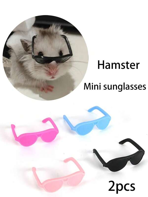 2 Stück/3 Stück/4 Stück/6 Stück/8 Stück Mini Hamster Sonnenbrillen, süße Hamster Brillen, Miniatur Sonnenbrillen als Fotografie Requisiten für Hamster, Spielzeug, Accessoires, zufällige Farbe