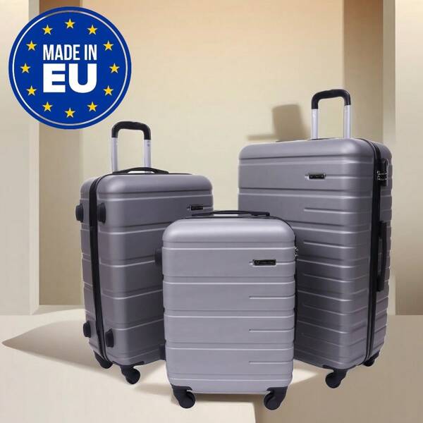 Vital Vying Luggage, Fabricação Europeia, Design Europeu, Mala de Viagem de 20/24/28 Polegadas, Casca Rígida de Plástico ABS, Grande Capacidade, À Prova D'Água, Reforçada, Rodas Silenciosas, Trava de Segurança, Viagem