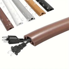 Cable extendido de 100 cm/39,4 pulgadas, protector de cable de piso para cables y prevenir tropiezos, protector de cable de piso de PVC oculto, diámetro de ruta interna: 0,8 cm/0,3 pulgadas - Multicolor - Ver 2