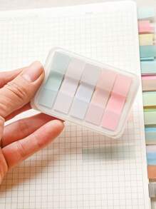 100张1型带盒PET可爱创意荧光便签分类索引贴透明指示贴便利贴纸N次贴学校用品返校 - 彩色 - 查看 6