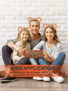 10pcs Bear Ear Plush Headbands, Cute Cartoon Ear Headbands, Fashionable Women's Headbands,Sweet Internet Celebrity Hair Band, Face Washing Headband,Suitable For Masquerade, Party, Birthday Party, Daily Dress Up, Photography, Cosplay (Brown)