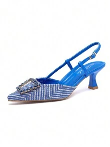 Dames Casual Modieuze Eenvoudige Slip-On Schoenen, Geschikt Voor Dagelijks Gebruik Stijlvolle Hoge Hakken