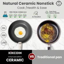 Kikcoin 22Pcs Pots And Pans Cookware Set Nonstick,PFOA PFAS-Free,Detachable Handle,Utensils,Lids,Skillet,Fryingpan,Kitchenware,Christmas Gift - 31 chiếc (màu đen) - Xem 3