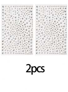 4/8pcs Self-Adhesive Rhinestone & Faux Pearl Stickers, Holiday Decorations, Hair Accessories, Rhinestone Stickers, Hair Styling Tools, Hair Accessories - Multicolor C - View 16