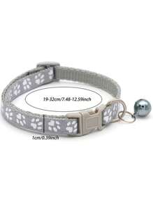 1 件装宠物补丁项圈，狗猫项圈，单脚印爪纹铃铛项圈，猫扣项圈，流行项圈 - 彩色 - 查看 5