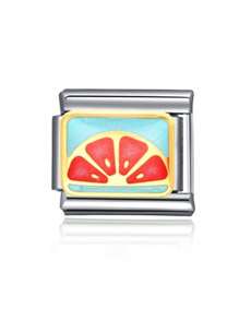 1 pieza Componente para hacer joyas de acero inoxidable, un brazalete modular para pareja con cuentas en forma de fruta y verdura, apto como regalo del Día de San Valentín 2025, para fiestas o accesorios diarios - Multicolor - Ver 13