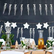 5/12/30/72 件桉树茎装饰人造花塑料桉树叶人造绿叶树枝用于婚礼中心装饰花卉插花农舍家居装饰 - 白色 - 查看 4