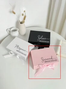 1 Stück personalisierte Geschenkbox für Brautjungfern - stilvolle Papier Vorschlagsgeschenkbox, geeignet als Hochzeitsparty Geschenk, Geburtstagsgeschenk - in Weiß, Schwarz, Pink erhältlich