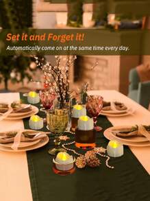 12 piezas - Velas de té LED sin llama a batería, vela electrónica de simulación LED flamé, luz decorativa para mesa para fiesta, boda, cumpleaños, vacaciones y propuesta de matrimonio, lámpara de atmósfera romántica para decoración de mesa de boda y restaurante, campamento, aniversario, decoración central de la mesa, funeraria, Halloween, Navidad, Decoración de Halloween