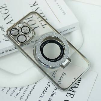 1 个镀银 TPU 手机壳，带摄像头保护装置，适用于 Magsafe 安装支架，智能防摔保护套，兼容 Apple iPhone 15pro Max 14 13 12 11 全覆盖