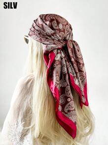 1 件 90 厘米佩斯利图案方形围巾，可作为头巾、头巾或头巾日常使用，头巾、发带、头带非常适合装扮您的外观 - 彩色 - 查看 20