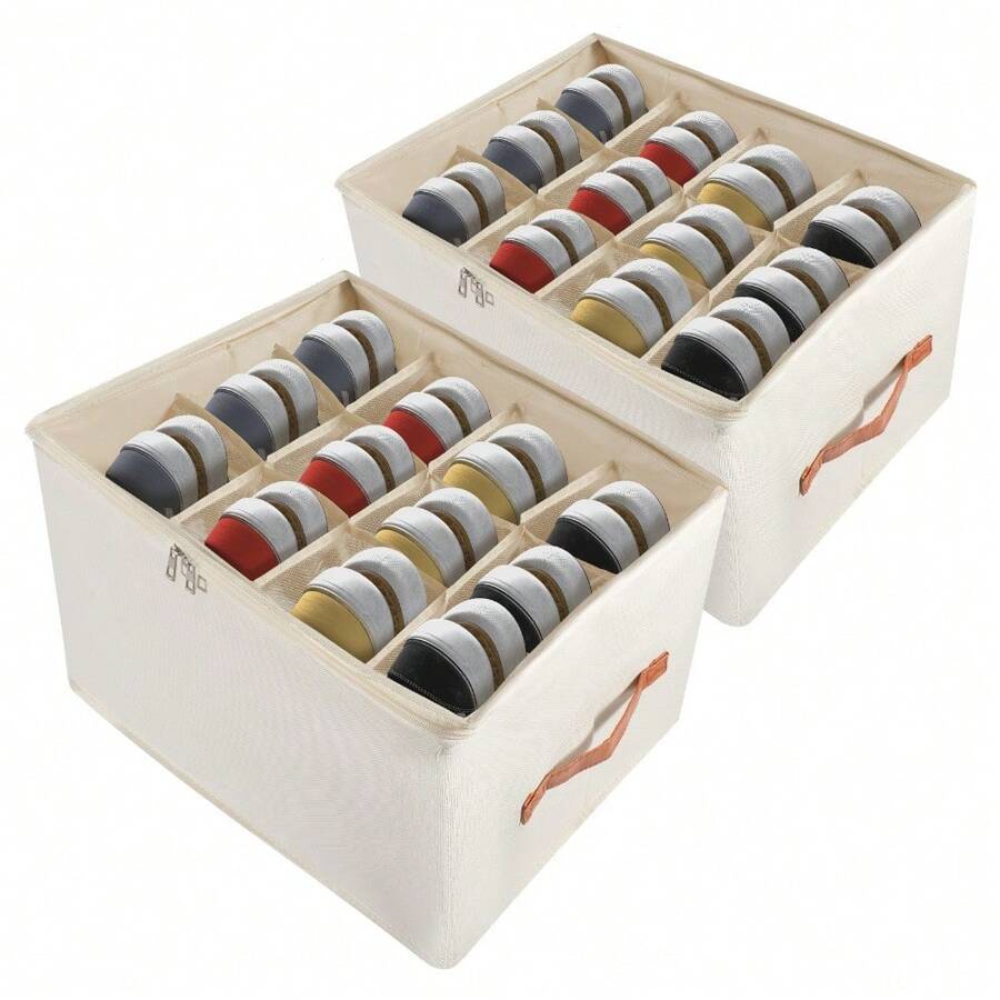 Shoe Storage Box, Shoe Organiser For Closet, Foldable Shoe Storage, Shoe Storage Organiser With Clear Lids, Can Fit Ottoman, Shoe Organiser For Wardrobe (1) - 2Pcs - View 1