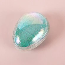 1pc Customized Multi-Color Starry Sky Egg Shape Plastic Massage Hair Comb, Anti-Tangle Smooth Hair Brush - Multicolor - View 7