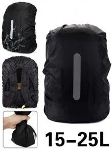 15-70L Backpack Rain Cover, Outdoor Camping Hiking Dust-Proof Cover, Foldable Waterproof Rain Hat With Reflective Strips, Travel Backpack Protector - Black - View 8