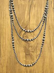 1pc Bohemian Women's Long Necklace, Faux Pearl Necklace, Women's Gift, Retro Faux Pearl Necklace, Women's Fashion Jewelry, Bohemian Jewelry, Suitable For Daily Matching