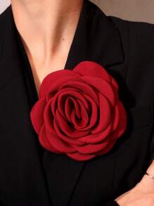 12.5-15 厘米多层精致面料山茶花胸针，适用于装饰连衣裙、西装等服饰配饰，用于衣服包包饰品学校办公室配饰衬衫夹克珠宝圣诞节万圣节衣服别针有趣可爱的教师礼物 - 彩色 - 查看 19
