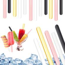 Acrylic Cakesicle Popsicle Sticks, 50 Pcs Reusable Acrylic Sticks For Ice Cream Gold Mirror Popsicle Sticks For DIY Ice Cream Making - Transparent - View 5
