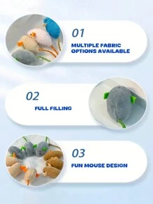 5 Packs Plush Mouse Toys For Indoor Cats, Scratch & Bite Resistant Polyester Interactive Pet Play Toys, Assorted Colors, Realistic Design, No Battery Needed, Fun Mouse Design For Small Breeds - Multicolor - View 4
