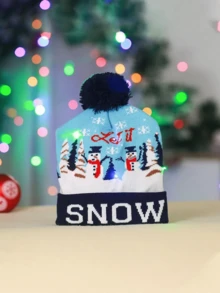 Christmas Hat With LED Light Christmas Gift Wholesale - 深藍雪人 - 查看 3