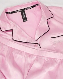 Bebe Pajama Set For Women, Stretch Rayon Knit Short Sleeve PJs For Women Set, Ladies Pajamas Sets - 淺粉紅色 - 查看 4