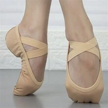 Wuyuan Scarpe da ballo in tela per donna con suola divisa e soletta integrata