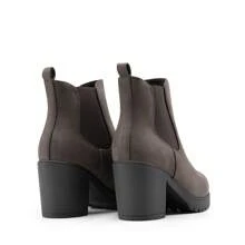 Botines de tacón alto y grueso tipo Chelsea para mujer, con elástico, para otoño