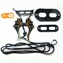 3 种尺寸包装，蜥蜴牵引绳，攀爬宠物，户外牵引绳，散步蜥蜴牵引绳，宠物牵引绳，人造皮革材料，翼形牵引绳 - 黑色 - 查看 5