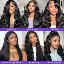 Body Wave 13x6 Lace Front Wigs Human Hair 13x4 Transparent Lace Front Wig 60% Human Hair Wigs For Women Glueless Brazilian Human Hair Lace Frontal Wig 180% Density Pre Plucked With Baby Hair Hairline 16-34 Inch - SNatural - View 7