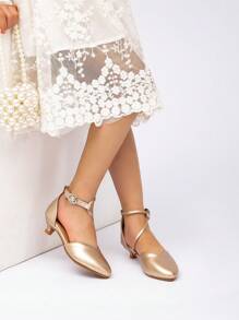 Girls' Fashion Pointed-Toe High Heels Dancing Shoes, Spring & Autumn - Gold - View 4