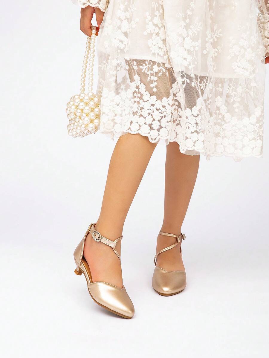 Girls' Fashion Pointed-Toe High Heels Dancing Shoes, Spring & Autumn - Gold - View 1