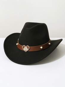 1 peça chapéu de cowboy de lã sintética feminino, tema de cowboy ocidental, adequado para festivais de música, eventos de cowboy ocidental, festas vintage, festas à fantasia, celebrações, apresentações de palco e uso diário - cartola - Ver 11