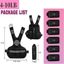 Women Adjustable Workout Weighted Vest  With Reflective Strip And Large Pocket For Training Running Jogging