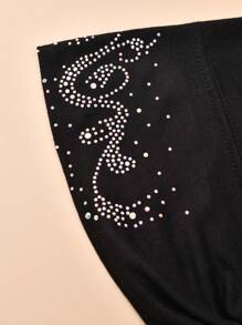 1pc Women Spring New Muslim Ruffle Diamond Beanie Hat, Fashionable Minimalist Casual Versatile Cap, Suitable For Daily Wear, All Seasons Hijab - 01-black - View 4