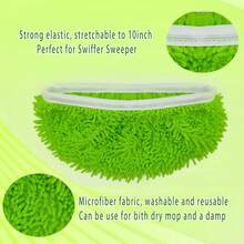 (4 件) 可重复使用超细纤维拖把垫可洗湿垫兼容扫地机替换垫用于干湿扫地布拖把头更换用于家庭清洁 - 綠色 - 查看 2
