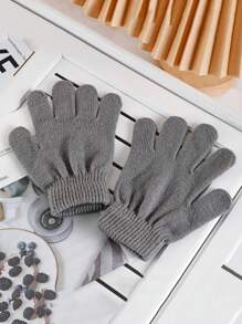 1 Pair Children Acrylic Knitted Gloves With Car Pattern, Warm Gloves For Autumn/Winter - Multicolor - View 9
