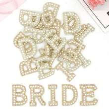 26 Pcs Pearl Rhinestone Letter Patches, Self Adhesive Pearl Rhinestone Letter Patches A-Z Bling Rhinestone Letter Stickers Glitter Rhinestone Alphabet Appliques Initial Letter Sticker, Pearl Letters Patches Stick For DIY Clothes Bags Hats Backpacks - Multicolor - View 10