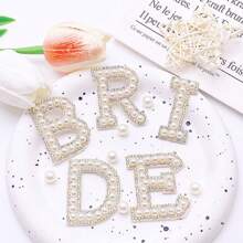 26 Pcs Pearl Rhinestone Letter Patches, Self Adhesive Pearl Rhinestone Letter Patches A-Z Bling Rhinestone Letter Stickers Glitter Rhinestone Alphabet Appliques Initial Letter Sticker, Pearl Letters Patches Stick For DIY Clothes Bags Hats Backpacks - Multicolor - View 11