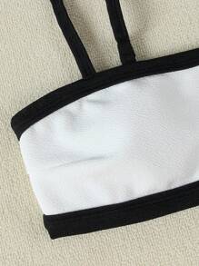 Polovedo官方新款春夏欧美休闲性感黑白撞色沙滩度假派对女士比基尼套装 - 彩色 - 查看 4