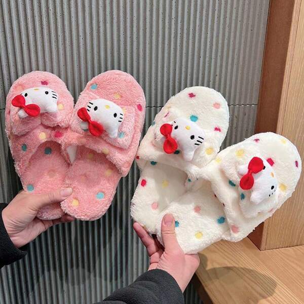 Sanrio Sanrio Well-Point Hausschuhe, ganzjährig weiche Hello Kitty Hausschuhe für Zuhause, Hausschuhe für den Alltag. Geschenk zum Valentinstag oder Geburtstag für Freundin/Freund