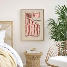 1幅“再坚持5分钟”励志帆布墙画，无框卧室墙面装饰，可爱床头海报，激励人心的晨间励志语录艺术品，完美的家居客厅礼物 - 彩色 - 查看 11